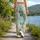 Cute Lamb And Crescent Moon Motifs For Yoga Pilates And Cozy Everyday Wear Leggings - 12