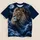 Lion Beneath a Starry Night Sky for Outdoor Adventures and Everyday Wear All-over Print Unisex T-shirt - 1
