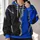 Cybernetic Black and Blue Split Armor for Futuristic Commuting and Streetwear Style All-over Print Hoodie (Lightweight) - 2