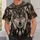 Autumn Wolf Portrait With Rustic Woodland Details For Cozy Winter Outdoor Style All-over Print Unisex T-shirt - 5