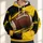 Split Black And Golden Football With Starbursts For Game Day And Casual Weekend Wear All-over Print Hoodie (Lightweight) - 1