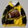 Split Black And Golden Football With Starbursts For Game Day And Casual Weekend Wear All-over Print Hoodie (Lightweight) - 4
