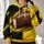 Split Black And Golden Football With Starbursts For Game Day And Casual Weekend Wear All-over Print Hoodie (Lightweight) - 2