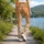 Warm Orange Corgi Puppies for Yoga, Running, Gym Days and Everyday Fitness Wear Style Leggings - 12