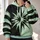 Split Black and Mint Starburst for Modern Streetwear and Casual Everyday Commuting All-over Print Hoodie (Lightweight) - 2
