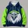 Fierce Eagle Mascot in Lime Cap for Football Game Day and Casual Weekend Wear All-over Print Hoodie (Lightweight) - 4