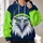 Fierce Eagle Mascot in Lime Cap for Football Game Day and Casual Weekend Wear All-over Print Hoodie (Lightweight) - 2