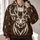 Elk Head With Football Antlers For Autumn Game Day And Outdoor Casual Wear All-over Print Hoodie (Lightweight) - 2