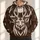 Elk Head With Football Antlers For Autumn Game Day And Outdoor Casual Wear All-over Print Hoodie (Lightweight) - 1
