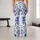 Blue White Wildflower Blooms for Yoga Pilates and Everyday Wear Leggings - 10