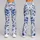 Blue White Wildflower Blooms for Yoga Pilates and Everyday Wear Leggings - 9