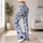 Blue White Wildflower Blooms for Yoga Pilates and Everyday Wear Leggings - 12