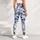 Blue White Wildflower Blooms for Yoga Pilates and Everyday Wear Leggings - 5