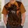 Howling Cowboy Wolf Under Fiery Moon for Western Ranch Nights and Casual Outings All-over Print Unisex T-shirt - 5