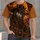 Howling Cowboy Wolf Under Fiery Moon for Western Ranch Nights and Casual Outings All-over Print Unisex T-shirt - 4