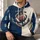 Nautical Anchor Football Rope Emblem for Coastal Game Day and Casual Weekend Wear All-over Print Hoodie (Lightweight) - 6