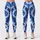 Blue White Tie Dye Shibori for Yoga Pilates and Everyday Studio Style Leggings - 3