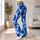 Blue White Tie Dye Shibori for Yoga Pilates and Everyday Studio Style Leggings - 11