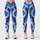 Blue White Tie Dye Shibori for Yoga Pilates and Everyday Studio Style Leggings - 1