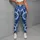 Blue White Tie Dye Shibori for Yoga Pilates and Everyday Studio Style Leggings - 4