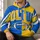 Blue And Gold Football And Lightning Bolts for Game Day and Casual Weekend Outings All-over Print Hoodie (Lightweight) - 6