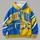 Blue And Gold Football And Lightning Bolts for Game Day and Casual Weekend Outings All-over Print Hoodie (Lightweight) - 4