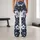 Blue White Floral Botanicals for Yoga Pilates and Everyday Activewear Leggings - 10