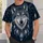 Wolf Portrait And Celestial Feathers For Bohemian Outdoor Adventures And Everyday Wear All-over Print Unisex T-shirt - 5