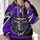 Split Purple Black Skull Helmet and Lightning for Bold Game Day Style All-over Print Hoodie (Lightweight) - 2