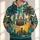 Miami Skyline, Palm Trees and Football for Coastal Weekends, Game Day and Casual Wear All-over Print Hoodie (Lightweight) - 1