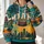 Miami Skyline, Palm Trees and Football for Coastal Weekends, Game Day and Casual Wear All-over Print Hoodie (Lightweight) - 2