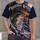Patriotic Bass Fishing Under a Halloween Moon for Anglers and Outdoor Nights All-over Print Unisex T-shirt - 4