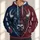 Split Navy Burgundy Bison Head Football Lace Style for Autumn Casual Weekend Wear All-over Print Hoodie (Lightweight) - 1
