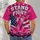 Pink Ribbon And American Flag Breast Cancer Awareness Support For Women And Men All-over Print Unisex T-shirt - 6