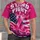 Pink Ribbon And American Flag Breast Cancer Awareness Support For Women And Men All-over Print Unisex T-shirt - 4