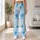 Blue Gingham Daisy Flowers for Yoga, Pilates, and Everyday Activewear Leggings - 11