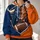 Split-Tone Bull Shield and Football for Game Day, Tailgates and Casual Weekend Wear All-over Print Hoodie (Lightweight) - 2