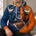 Split-Tone Bull Shield and Football for Game Day, Tailgates and Casual Weekend Wear All-over Print Hoodie (Lightweight) - 6