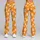 Orange And White Daisy Motifs for Yoga, Pilates, Commuting and Everyday Outings Style Leggings - 9