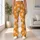 Orange And White Daisy Motifs for Yoga, Pilates, Commuting and Everyday Outings Style Leggings - 10
