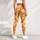 Orange And White Daisy Motifs for Yoga, Pilates, Commuting and Everyday Outings Style Leggings - 6