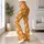 Orange And White Daisy Motifs for Yoga, Pilates, Commuting and Everyday Outings Style Leggings - 11