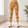 Orange And White Daisy Motifs for Yoga, Pilates, Commuting and Everyday Outings Style Leggings - 6