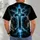 Radiant Cross And Winged Lion Symbol For Devotional Faith And Everyday Wear All-over Print Unisex T-shirt - 6