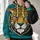 Wildcat Head Emblem With Teal Split Color For Everyday Streetwear And Commutes All-over Print Hoodie (Lightweight) - 2