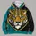 Wildcat Head Emblem With Teal Split Color For Everyday Streetwear And Commutes All-over Print Hoodie (Lightweight) - 4
