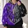 Split Purple and Black Rhino Football Crest for Game Day and Casual Weekend Wear All-over Print Hoodie (Lightweight) - 2