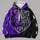 Split Purple and Black Rhino Football Crest for Game Day and Casual Weekend Wear All-over Print Hoodie (Lightweight) - 4