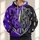 Split Purple and Black Rhino Football Crest for Game Day and Casual Weekend Wear All-over Print Hoodie (Lightweight) - 1