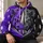 Split Purple and Black Rhino Football Crest for Game Day and Casual Weekend Wear All-over Print Hoodie (Lightweight) - 6